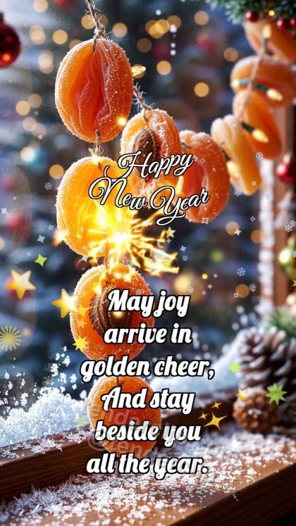 Happy New Year: Apricot Garland Twinkles