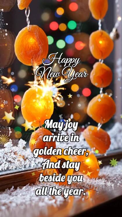 Happy New Year: Apricot Garland Twinkles