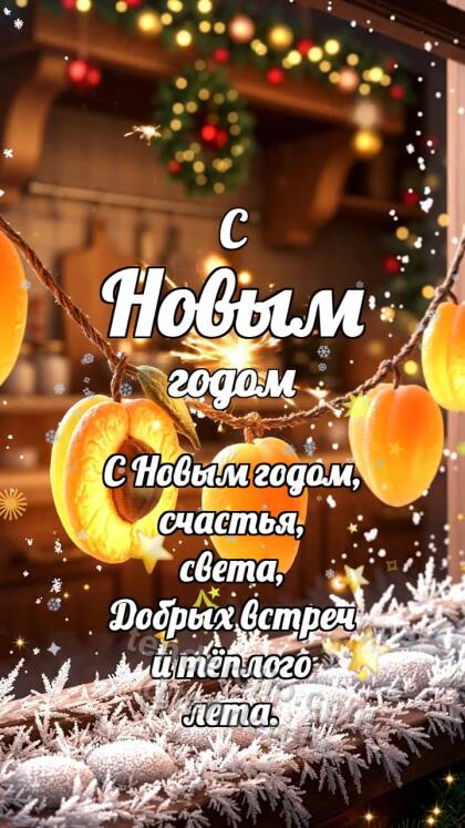 С Новым годом: Абрикосовая гирлянда мигает