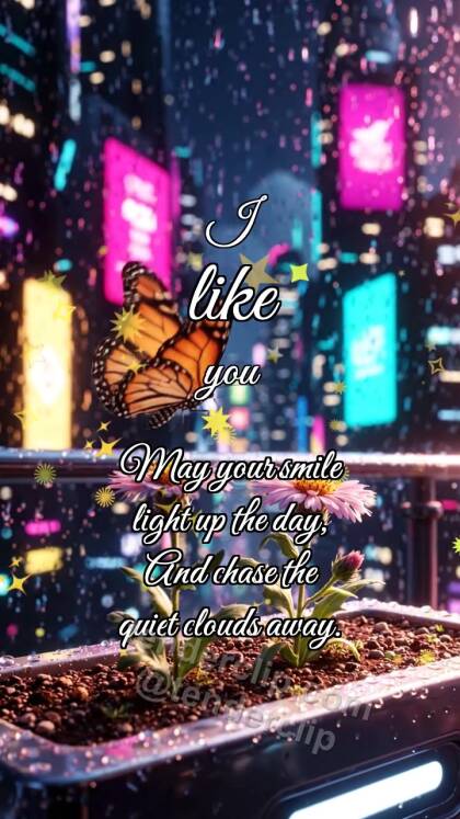 I like you: Butterfly Lands Nearby
