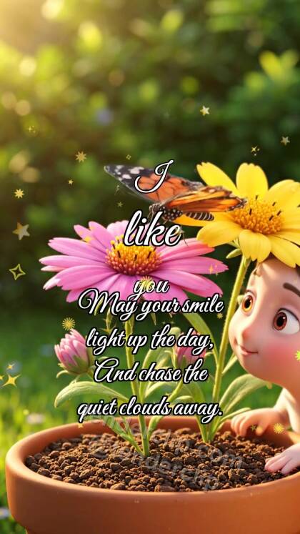 I like you: Butterfly Lands Nearby