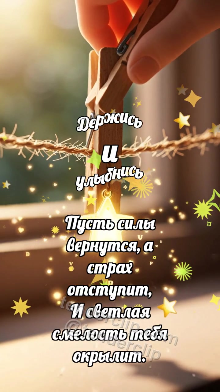 Держись и улыбнись: Прищепка держит звезду