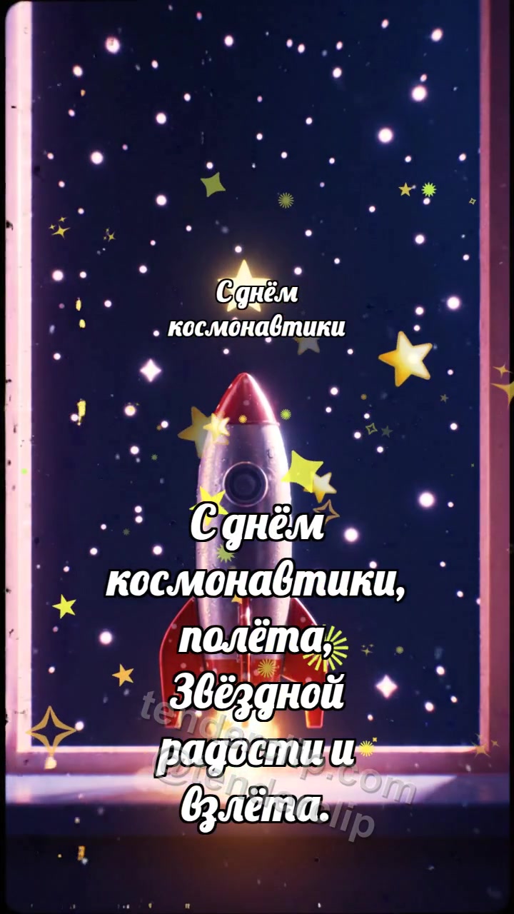 С днём космонавтики: Ракета касается звезды