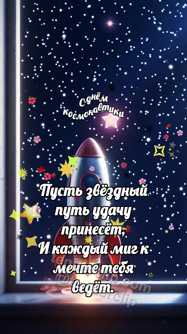 С днём космонавтики: Ракета касается звезды