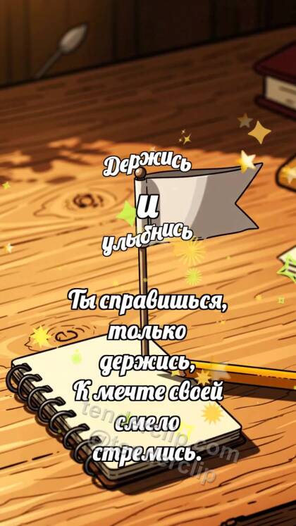 Держись и улыбнись: Карандаш поднимает флажок