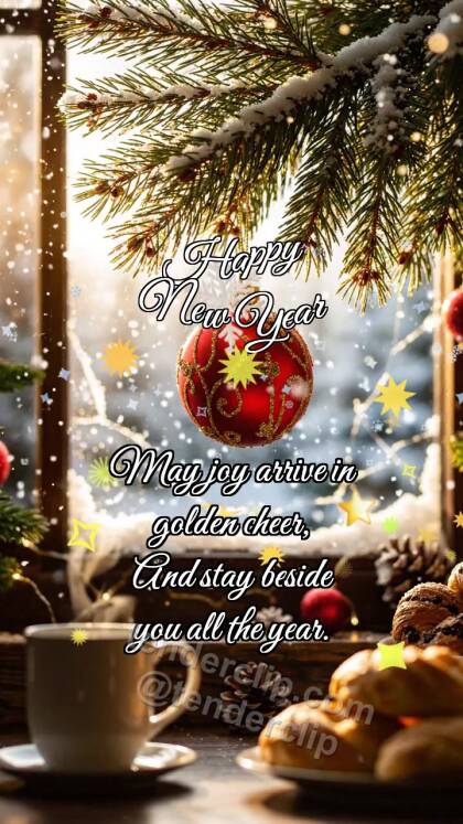 Happy New Year: Ornament Catches Snowflake