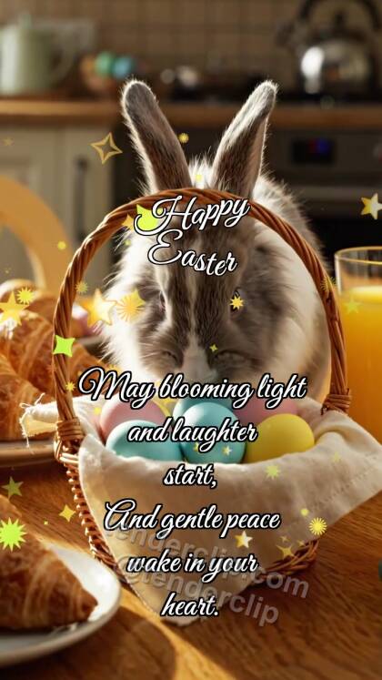 Happy Easter: Bunny Hides Sunbeam