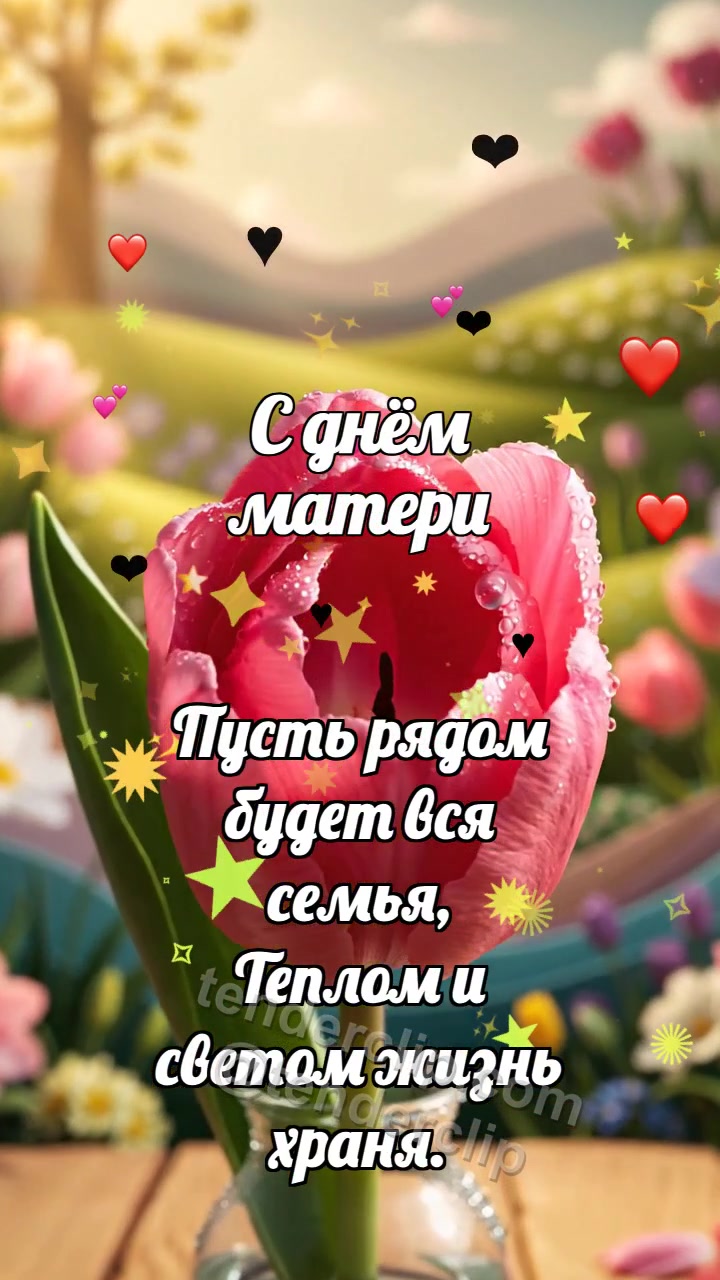 С днём матери: Тюльпан прячет сердечко