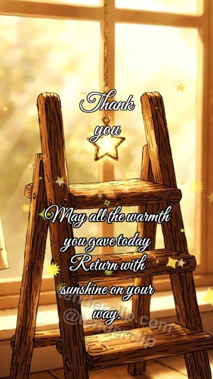 Thank you: Ladder Holds Star