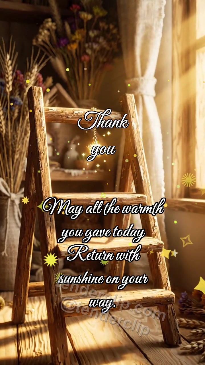 Thank you: Ladder Holds Star