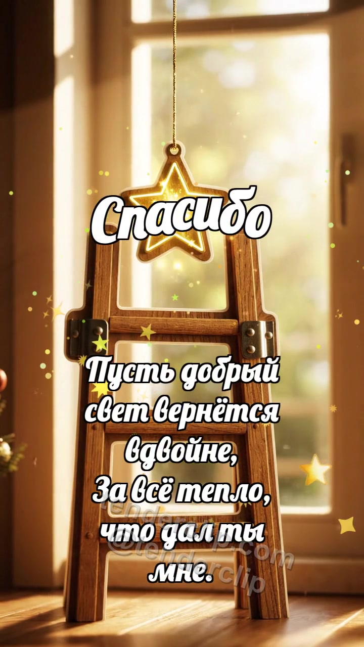 Спасибо: Лестница держит звезду