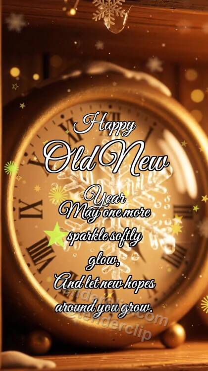 Happy Old New Year: Clock Warms Snowflake
