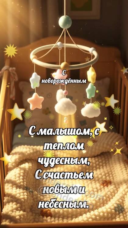 С новорождённым: Мобиль ловит облачко