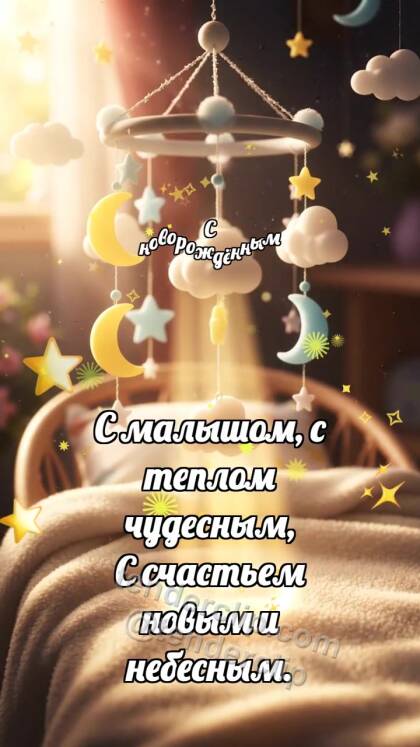 С новорождённым: Мобиль ловит облачко