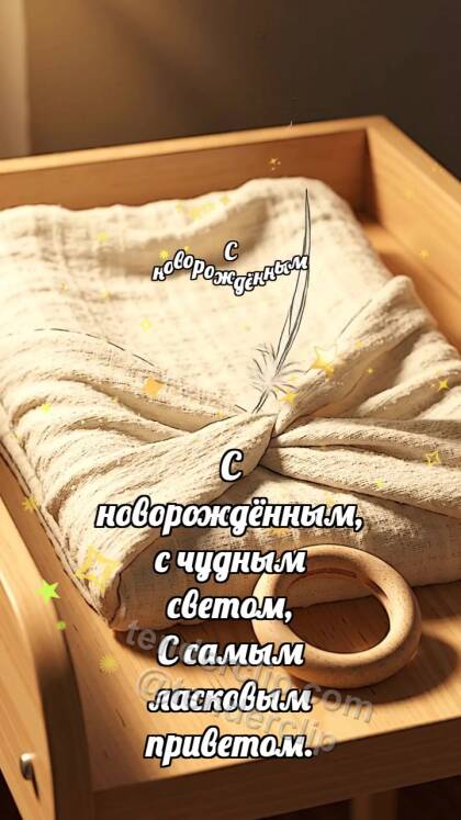 С новорождённым: Пелёнка ловит перышко