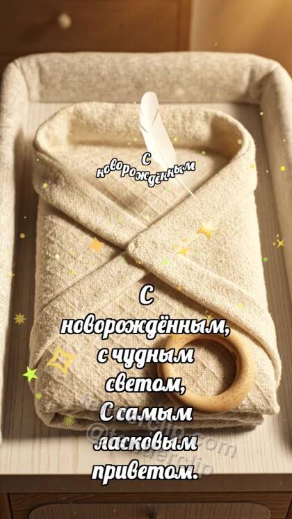 С новорождённым: Пелёнка ловит перышко