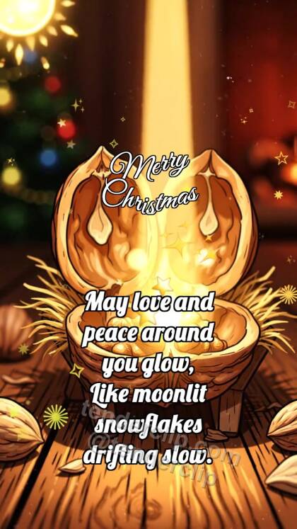Merry Christmas: Walnut Manger Brightens