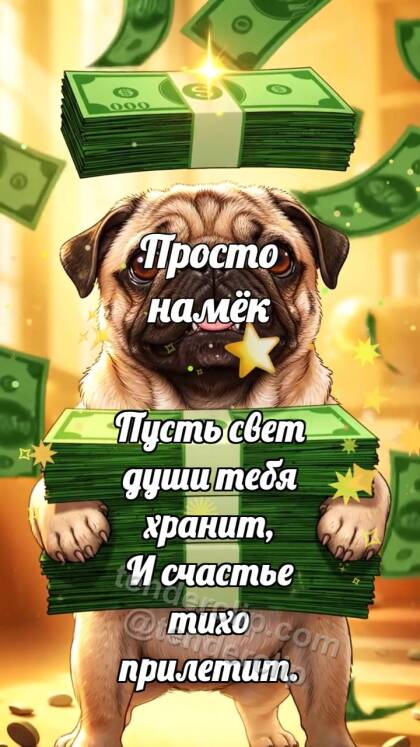 Просто намёк: Щенок со стопкой денег