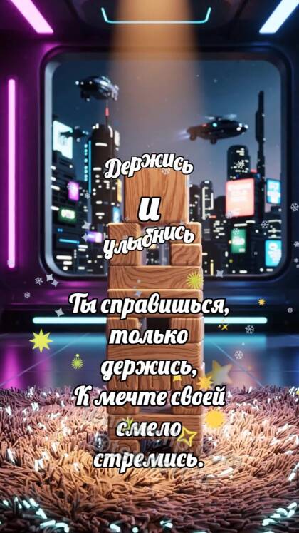 Держись и улыбнись: Кубик завершает башню