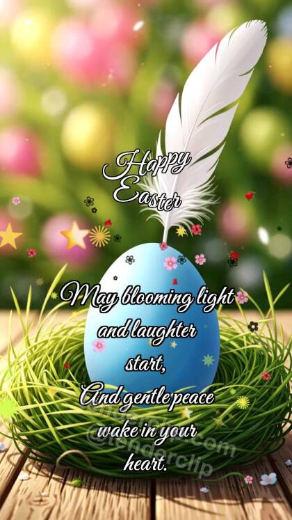 Happy Easter: Egg Catches Feather