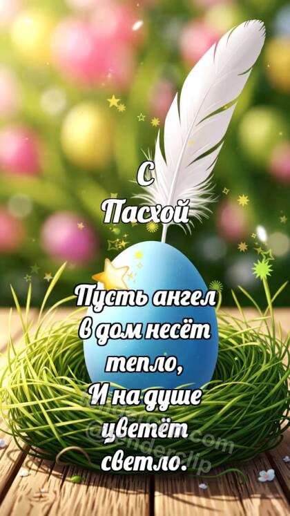 С Пасхой: Яйцо ловит перышко
