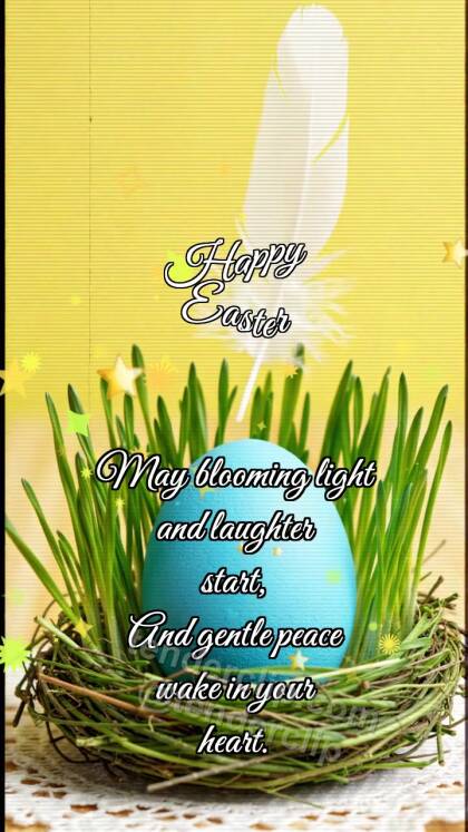 Happy Easter: Egg Catches Feather