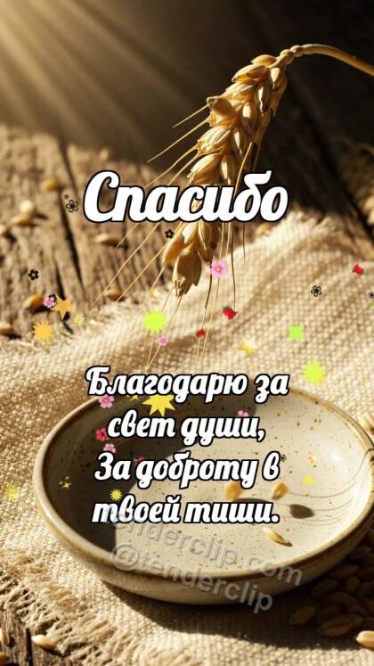 Спасибо: Колосок дарит зёрнышко