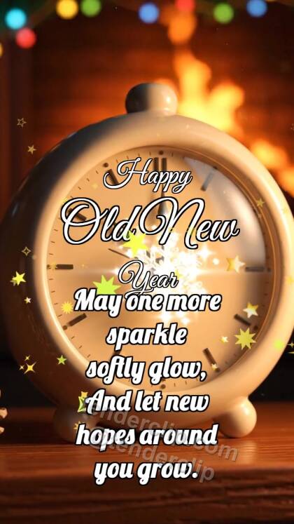 Happy Old New Year: Clock Warms Snowflake