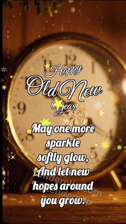 Happy Old New Year: Clock Warms Snowflake
