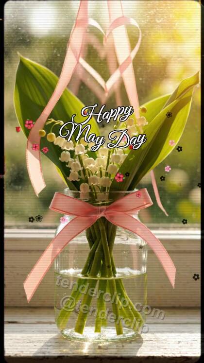 Happy May Day: Meadow Ribbon Greets Bee