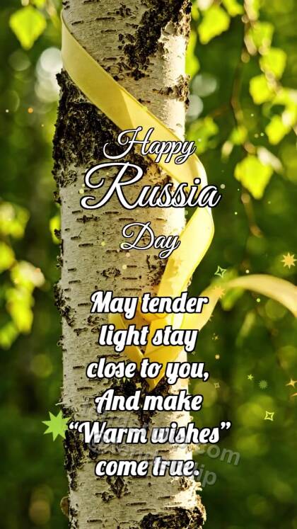 Happy Russia Day: Birch Holds Ribbon
