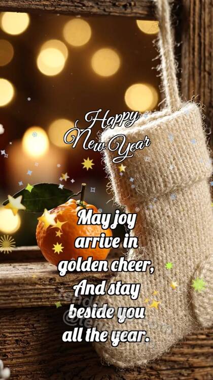 Happy New Year: Stocking Catches Tangerine