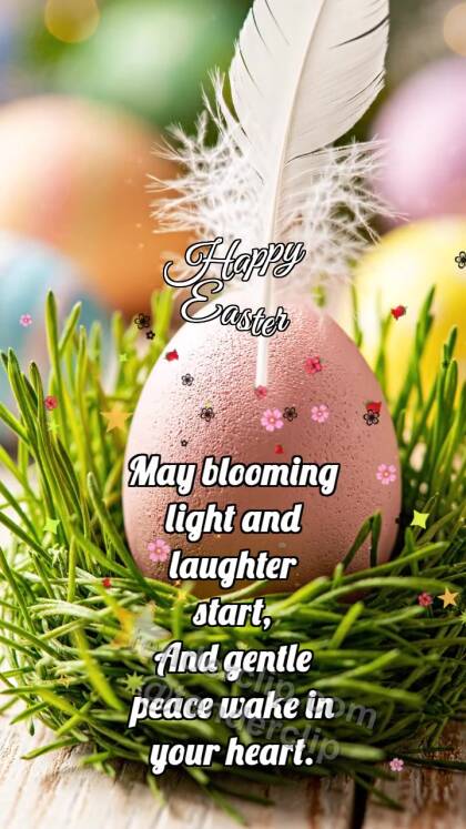 Happy Easter: Egg Catches Feather