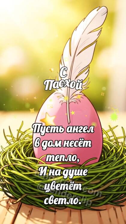 С Пасхой: Яйцо ловит перышко