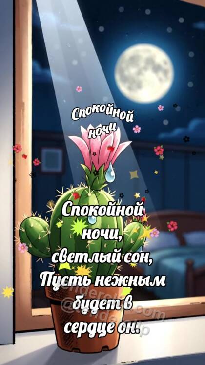 Спокойной ночи: Кактус ловит луну