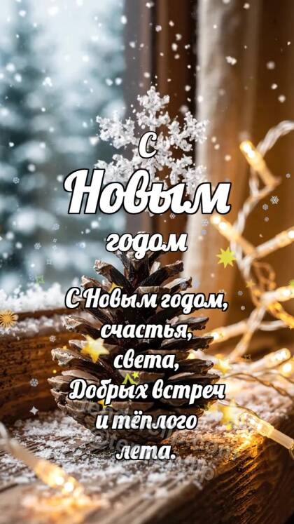 С Новым годом: Шишка греет снежинку