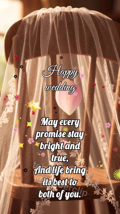 Happy wedding: Veil Catches Petal