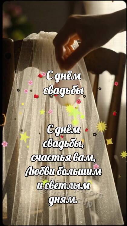 С днём свадьбы: Фата ловит лепесток