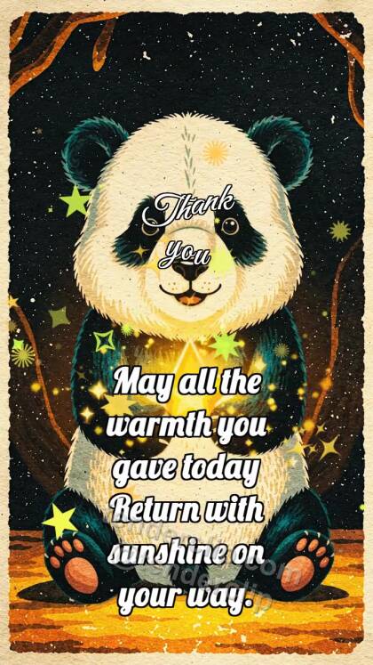 Thank you: Panda Cub Offers Star