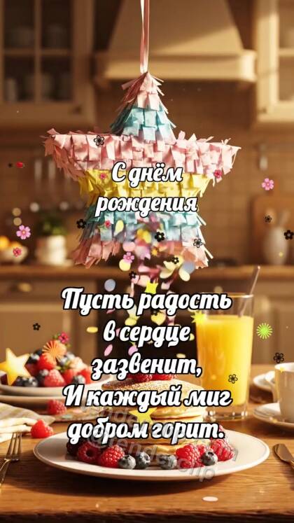 С днём рождения: Пиньята роняет конфетти