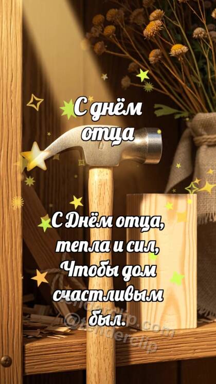 С днём отца: Молоток держит луч