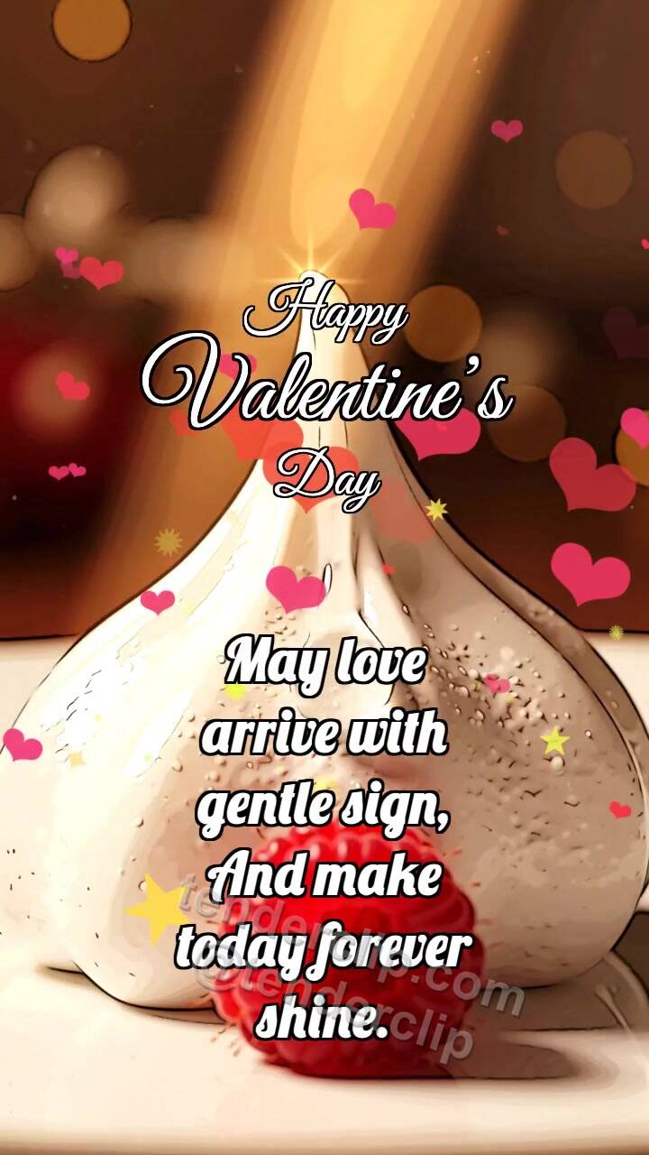 Animated greeting card about Happy Valentine’s Day: Meringue Melts Heart