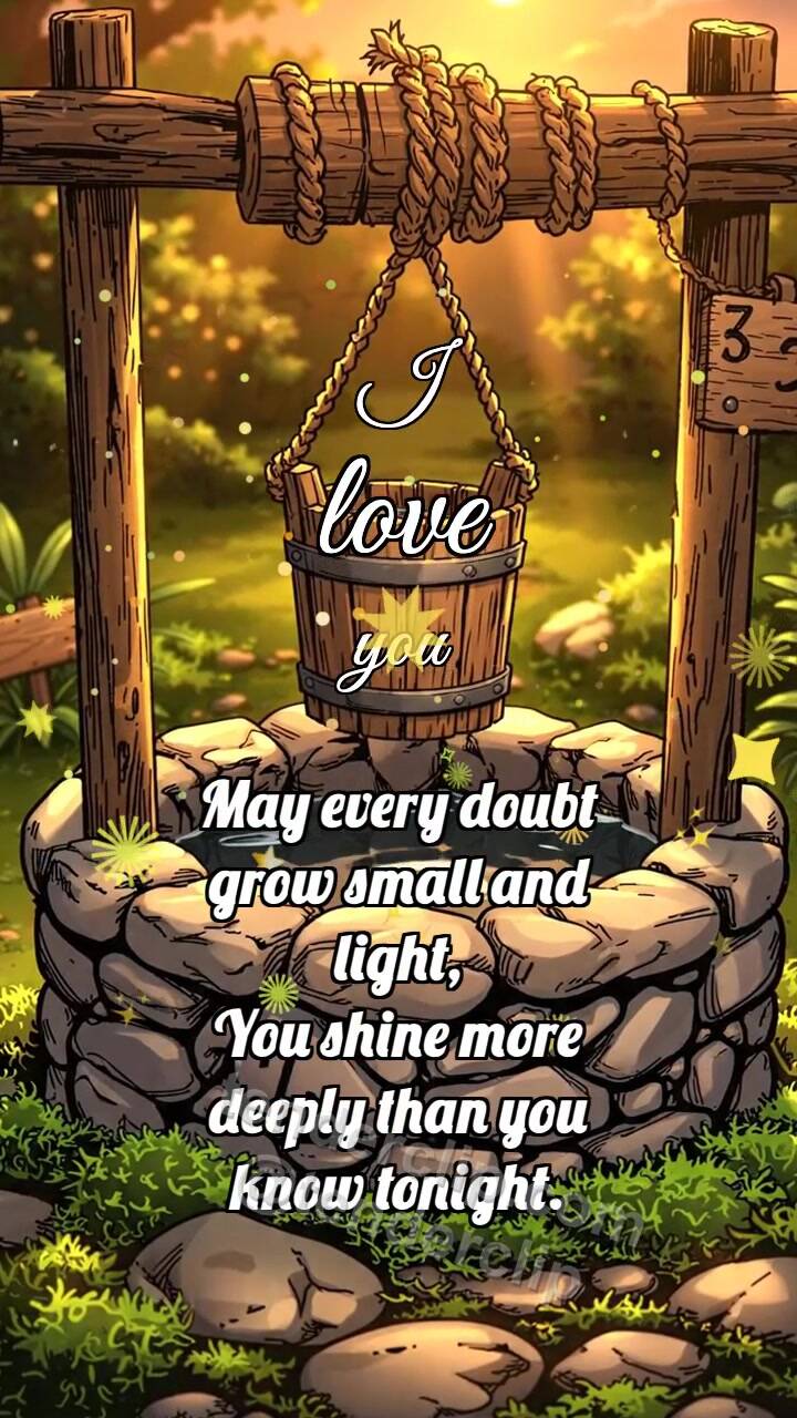 Animated greeting card about I love you: Well Guards Bucket