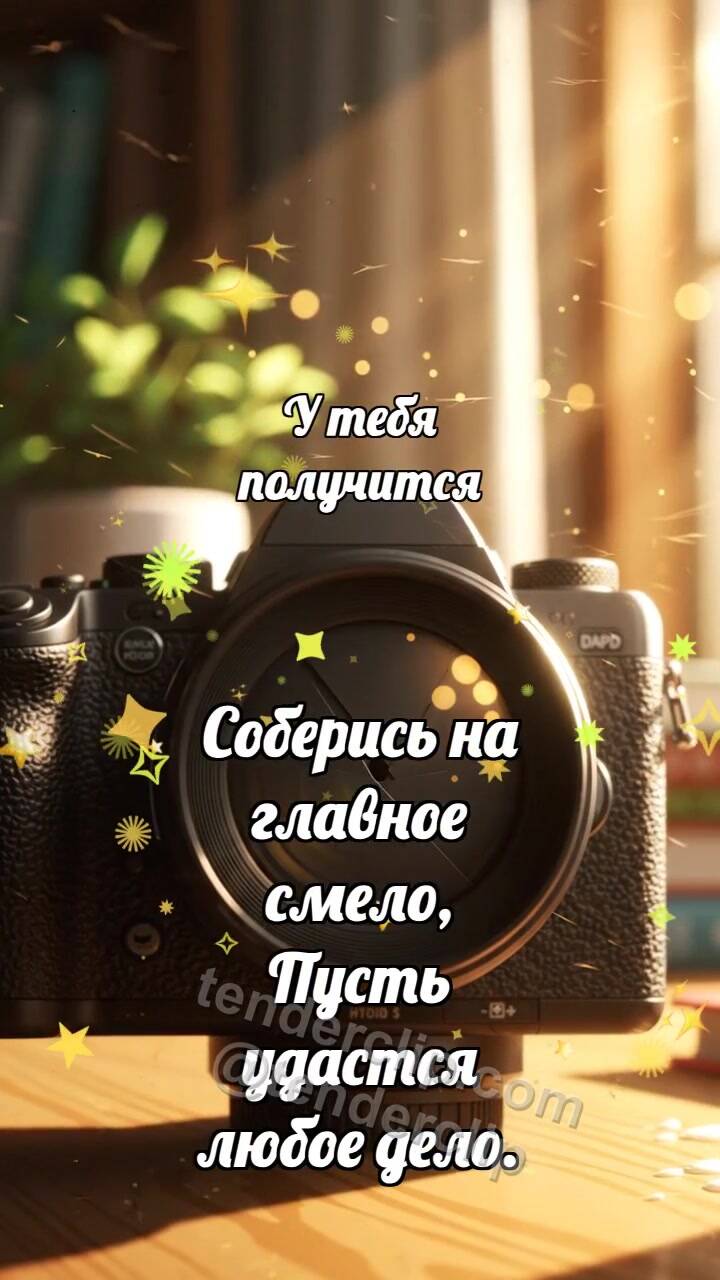 Анимационная открытка на тему У тебя получится: Диафрагма собирает свет