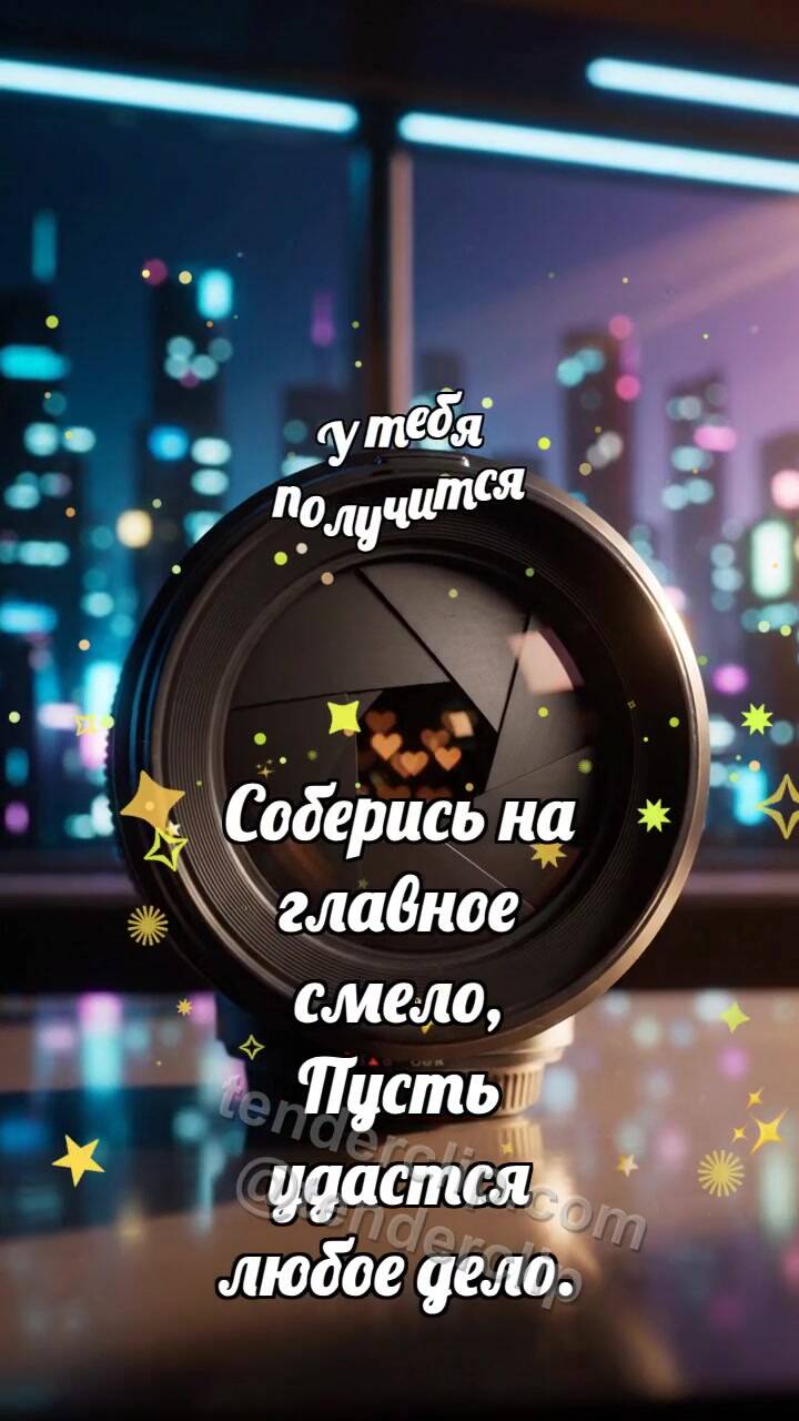 Анимационная открытка на тему У тебя получится: Диафрагма собирает свет