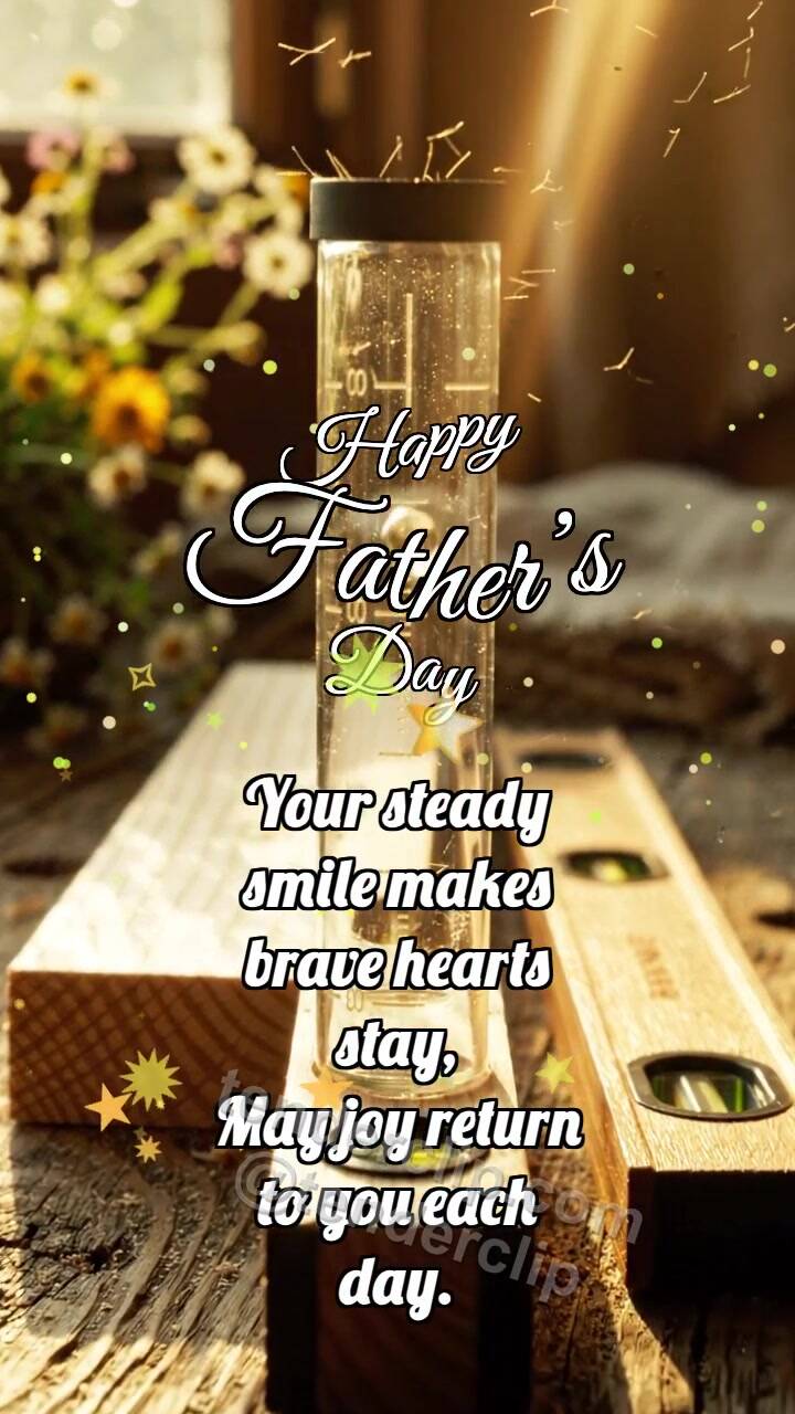 Animated greeting card about Happy Father’s Day: Level Catches Bubble