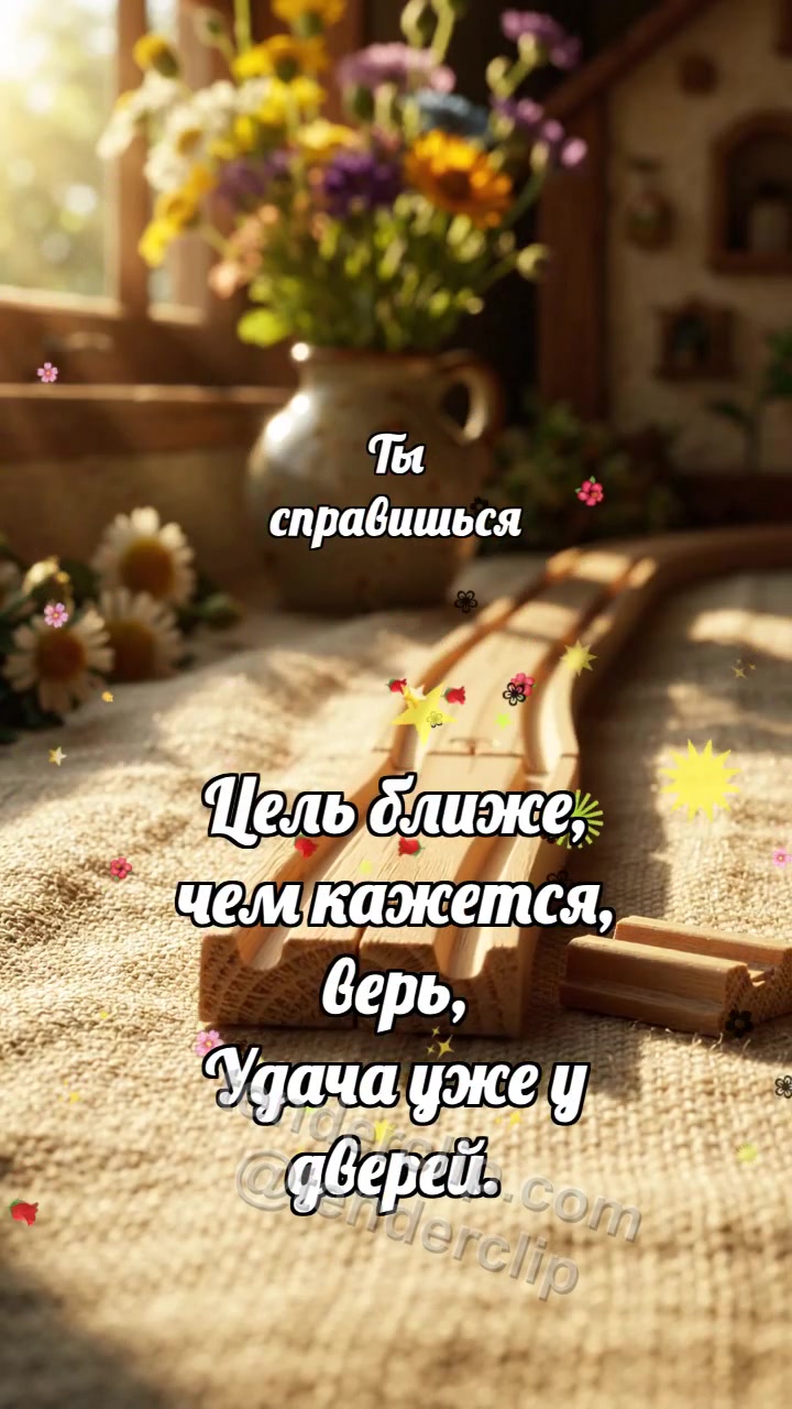 Анимационная открытка на тему Ты справишься: Рельсы сходятся впереди