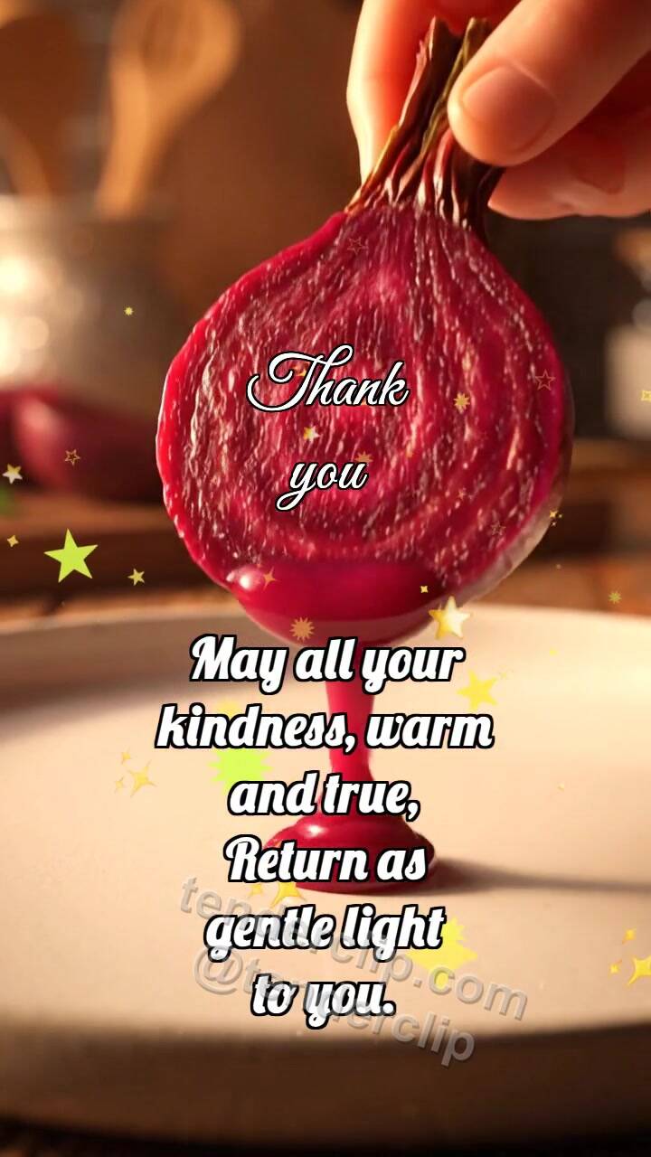 Animated greeting card about Thank you: Beet Shares Juice
