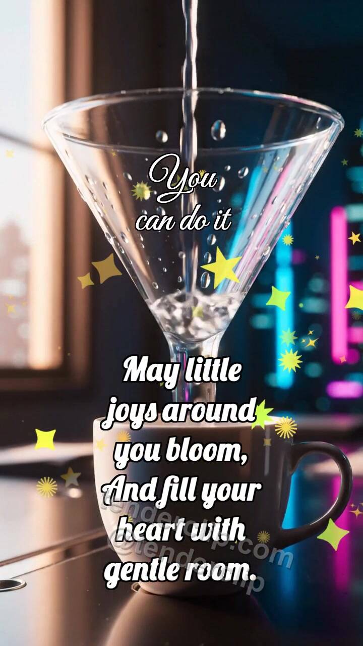 Animated greeting card about You can do it: Funnel Gathers Drops