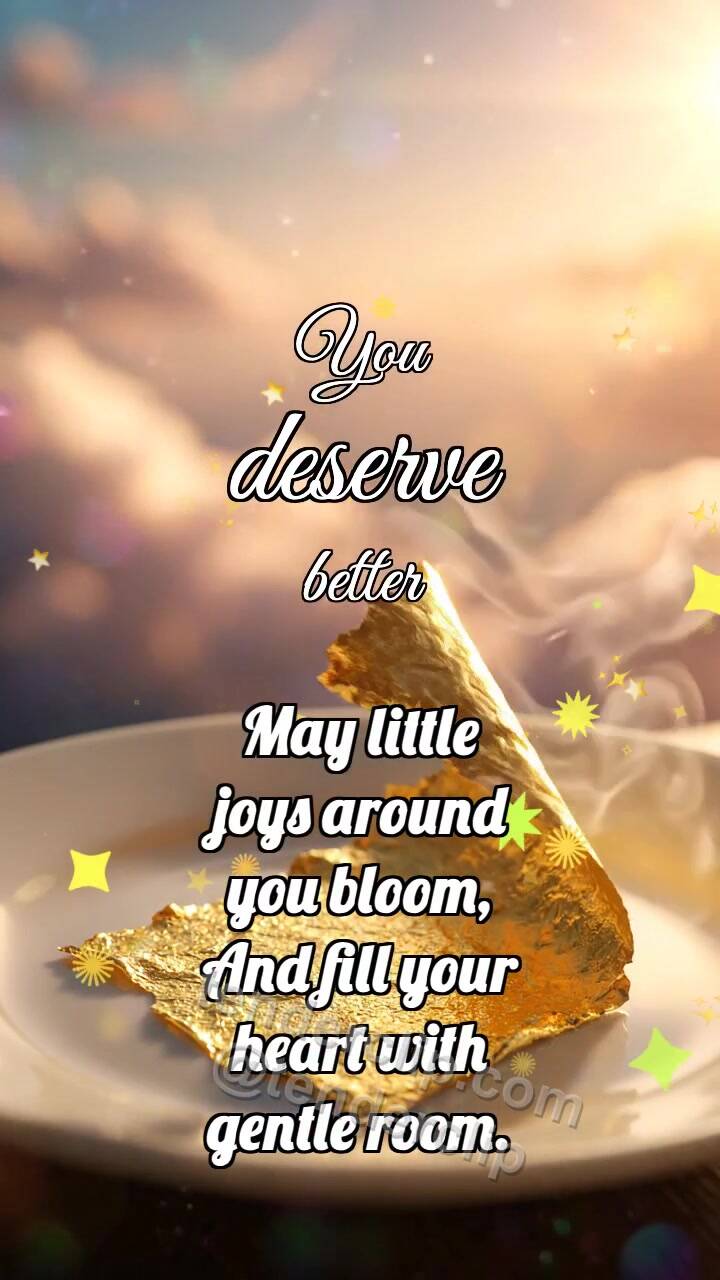 Animated greeting card about You deserve better: Gold Leaf Rises
